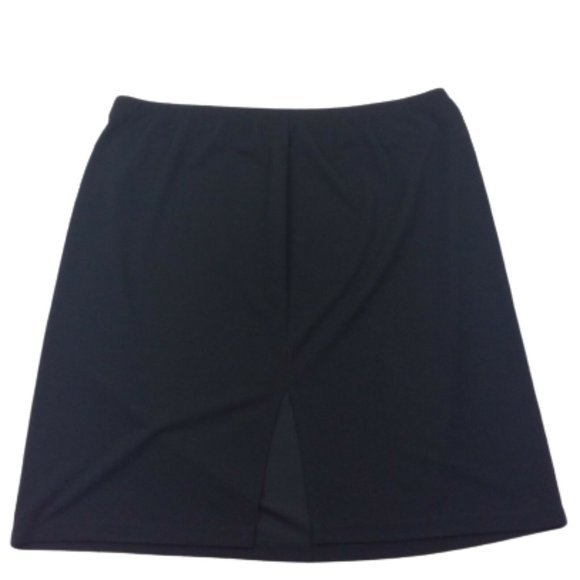 Susan Graver Pencil Skirt Pull-On Stretch Elastic Waist Career Business Black - Picture 3 of 6